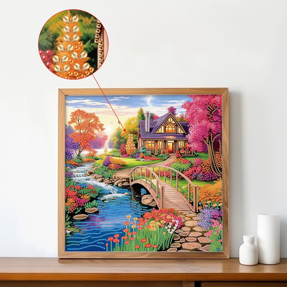 5D Diamond Painting Kit Village Landscape Partial Drill