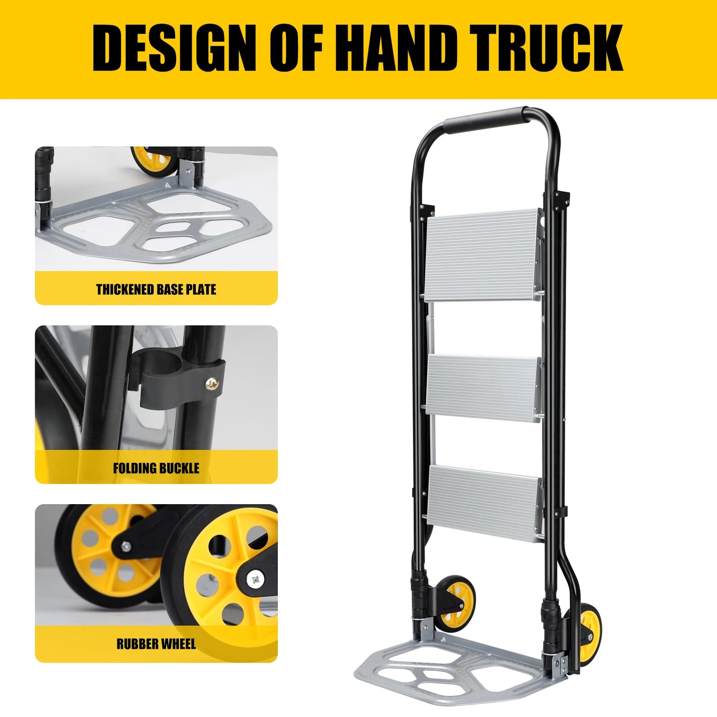 Multi Functional Heavy Duty Folding Step Ladder with Rubber Handle