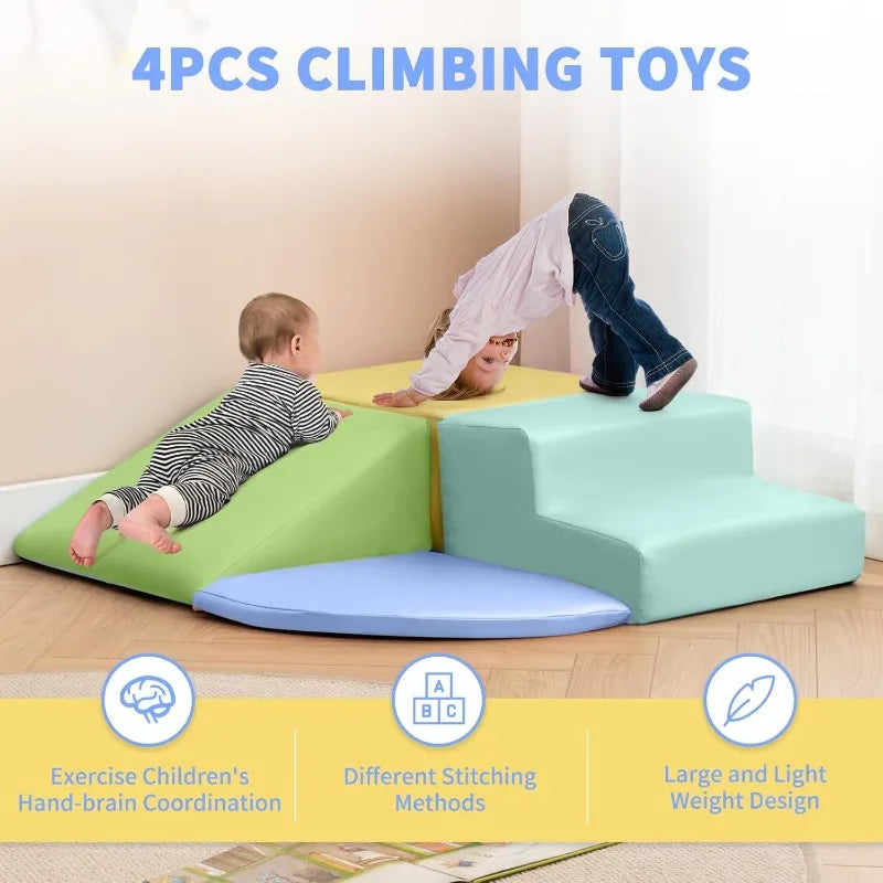 Foam Climbing Blocks for Toddlers 4 Pack Indoor Play Set