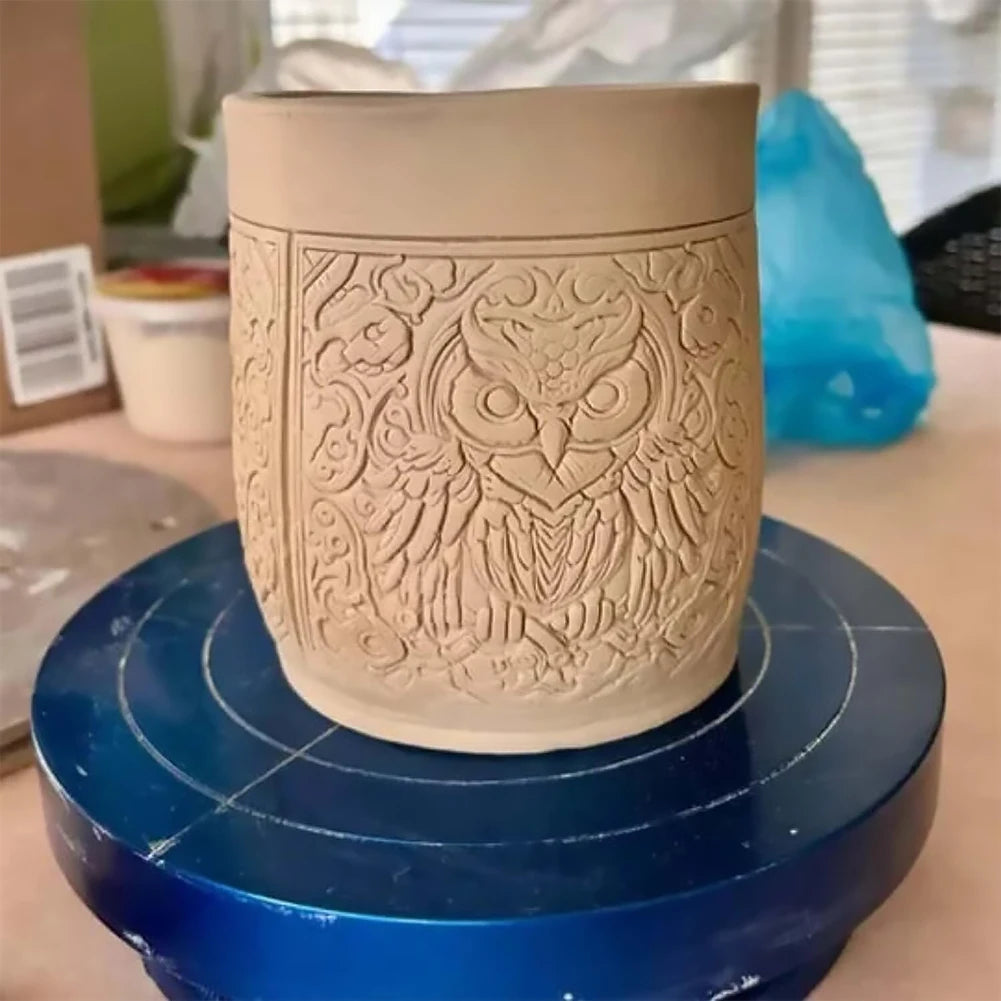 Owl Sun Clay Texture Roller For Resin Polymer Clay Embossing