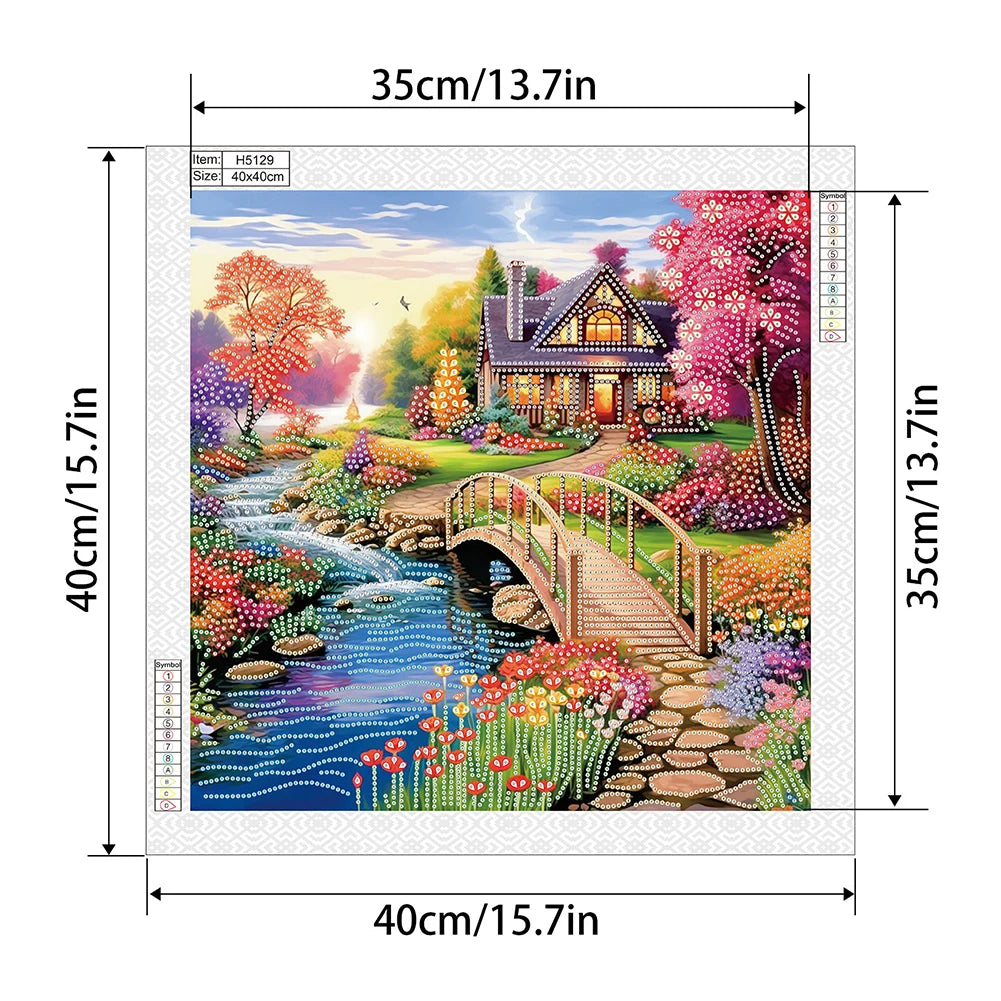 5D Diamond Painting Kit Village Landscape Partial Drill