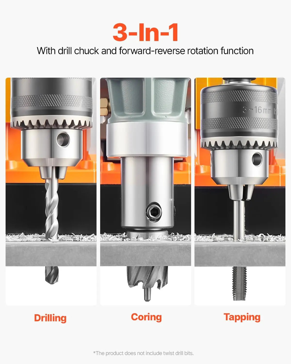 Portable Magnetic Drill 1450W Variable Speed 1.6 Inch Boring