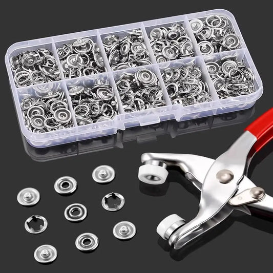 Aimunok 100 Sets Metal Snap Buttons With Press Pliers Kit