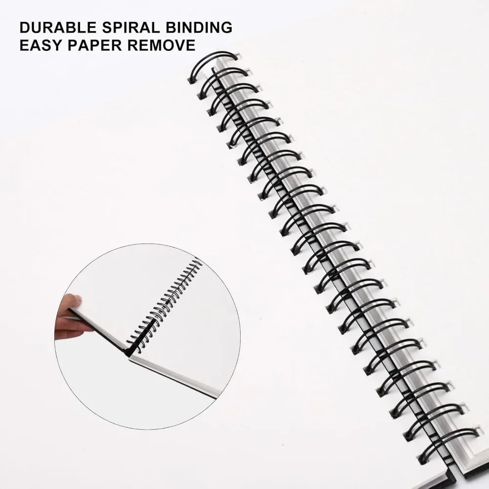 Hardcover Spiral Bound Sketchbook 8.5x11 Inch 80 Sheets
