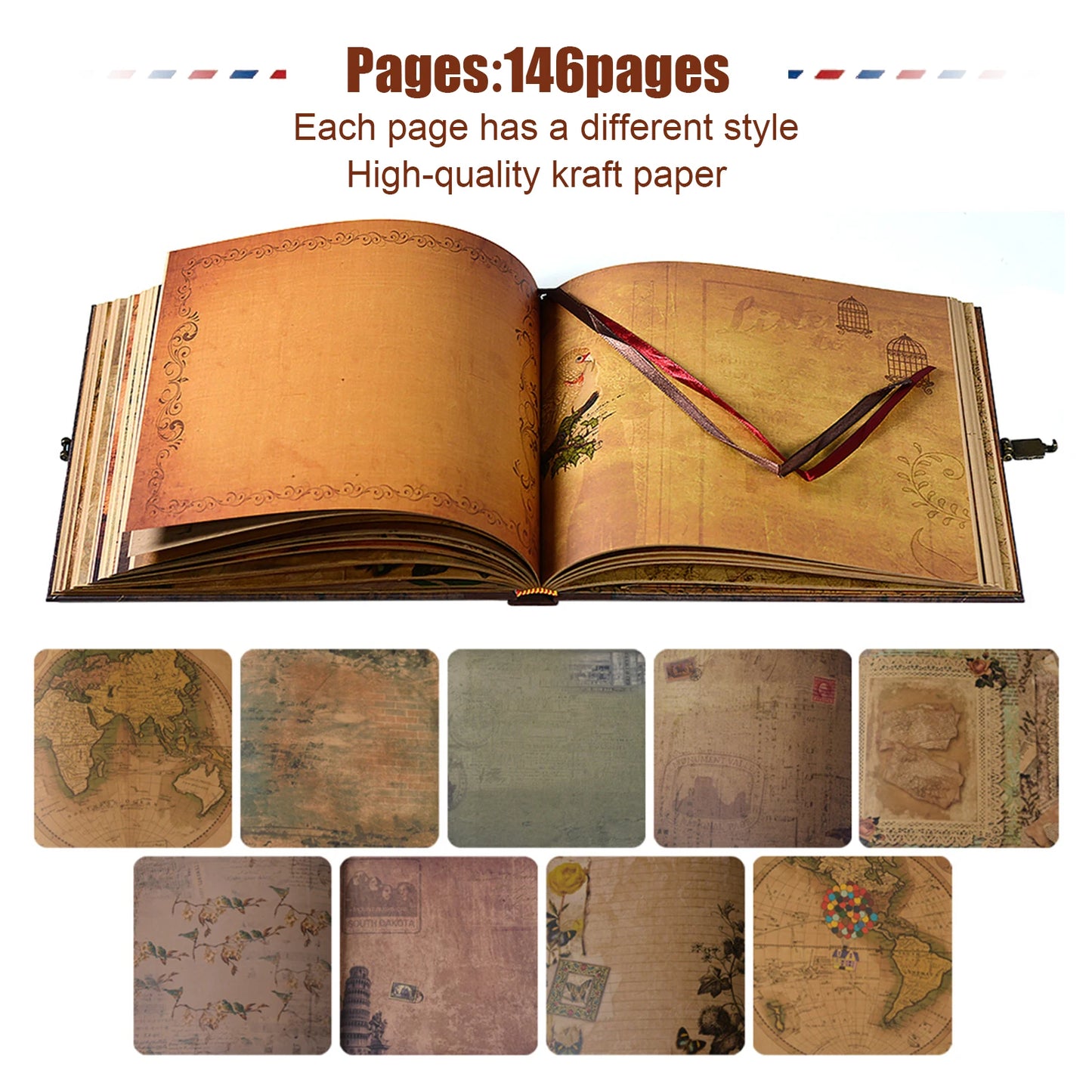 DIY Handmade Photo Album Scrapbook Our Adventure Book 146 Pages