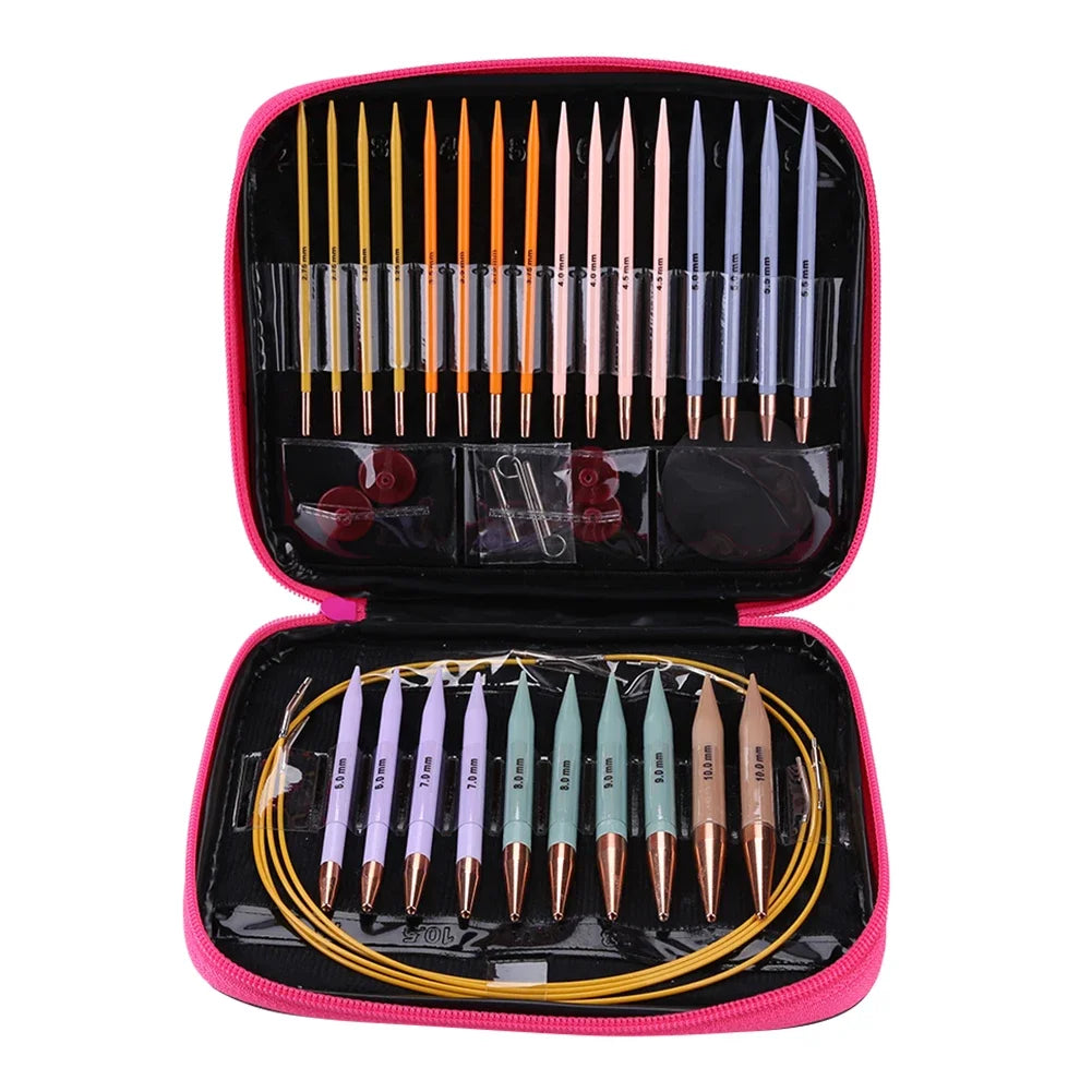 Crochet Hook Circular Knitting Needles Set with Storage Case