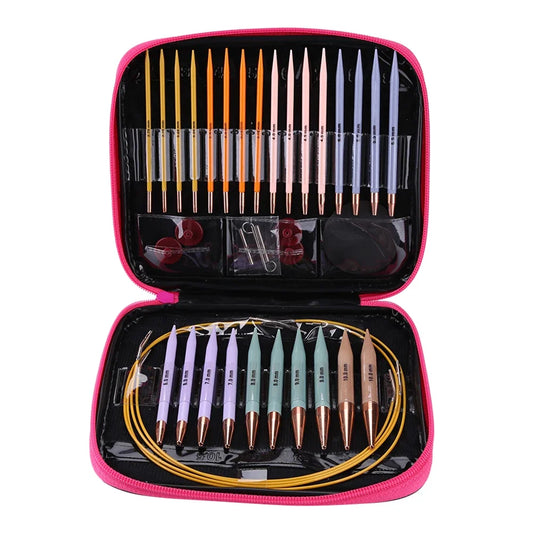 Crochet Hook Circular Knitting Needles Set with Storage Case