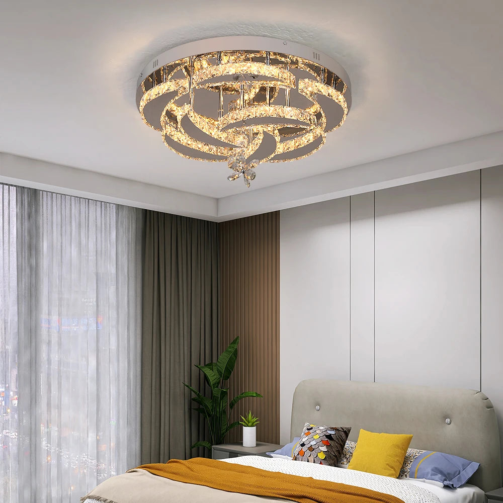 K9 Crystal Chandelier LED Pendant Light for Living Room