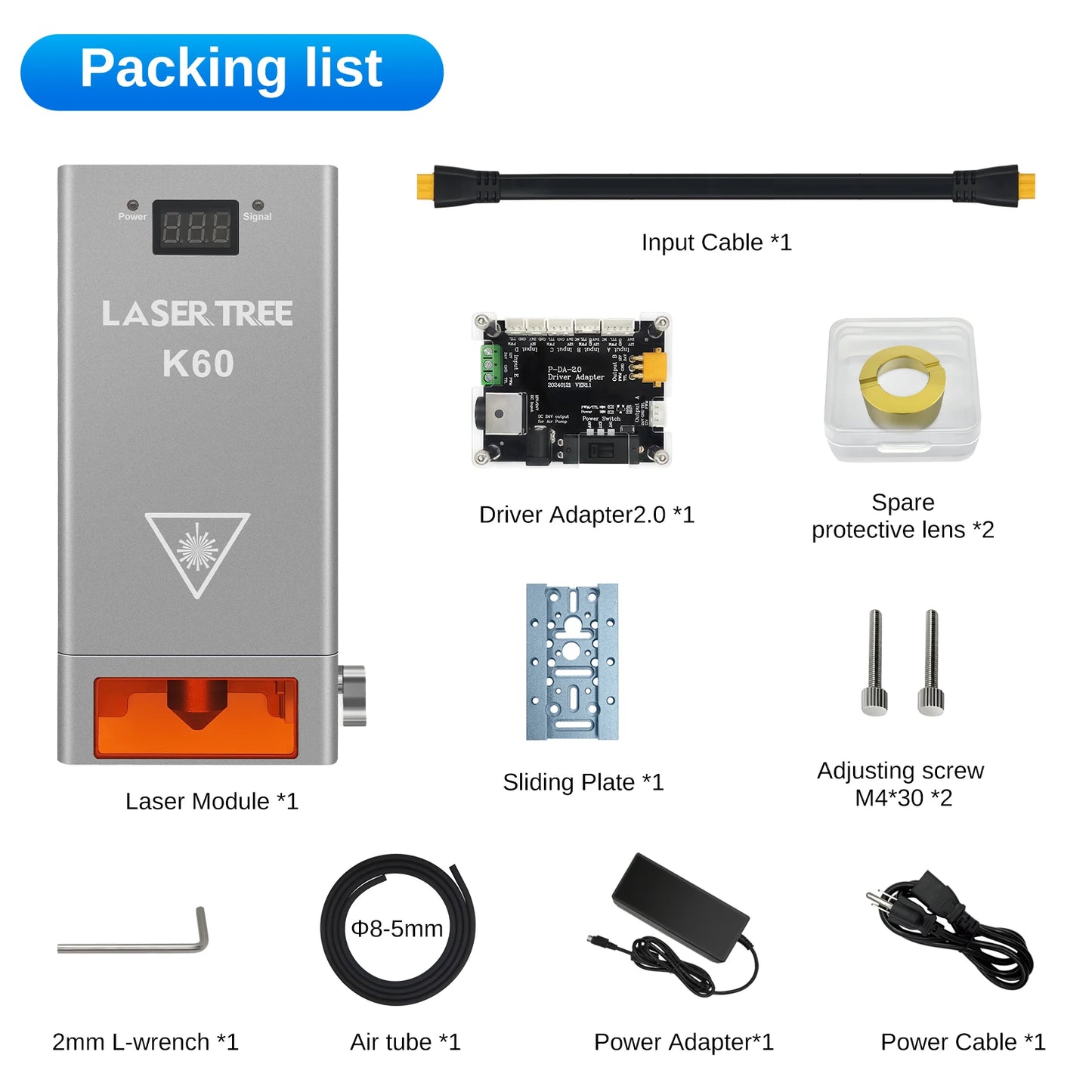 Laser Tree 60W 40W 30W 20W Laser Module With Air Assist TTL