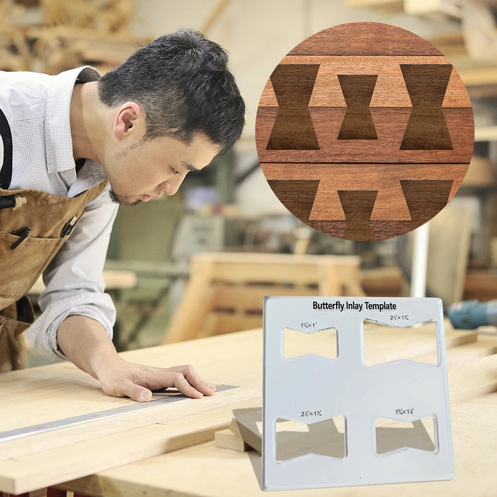 Butterfly Inlay Template Set 6x6 Inches Bow Tie Joint