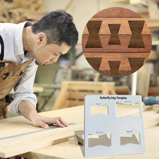 Butterfly Inlay Template Set 6x6 Inches Bow Tie Joint