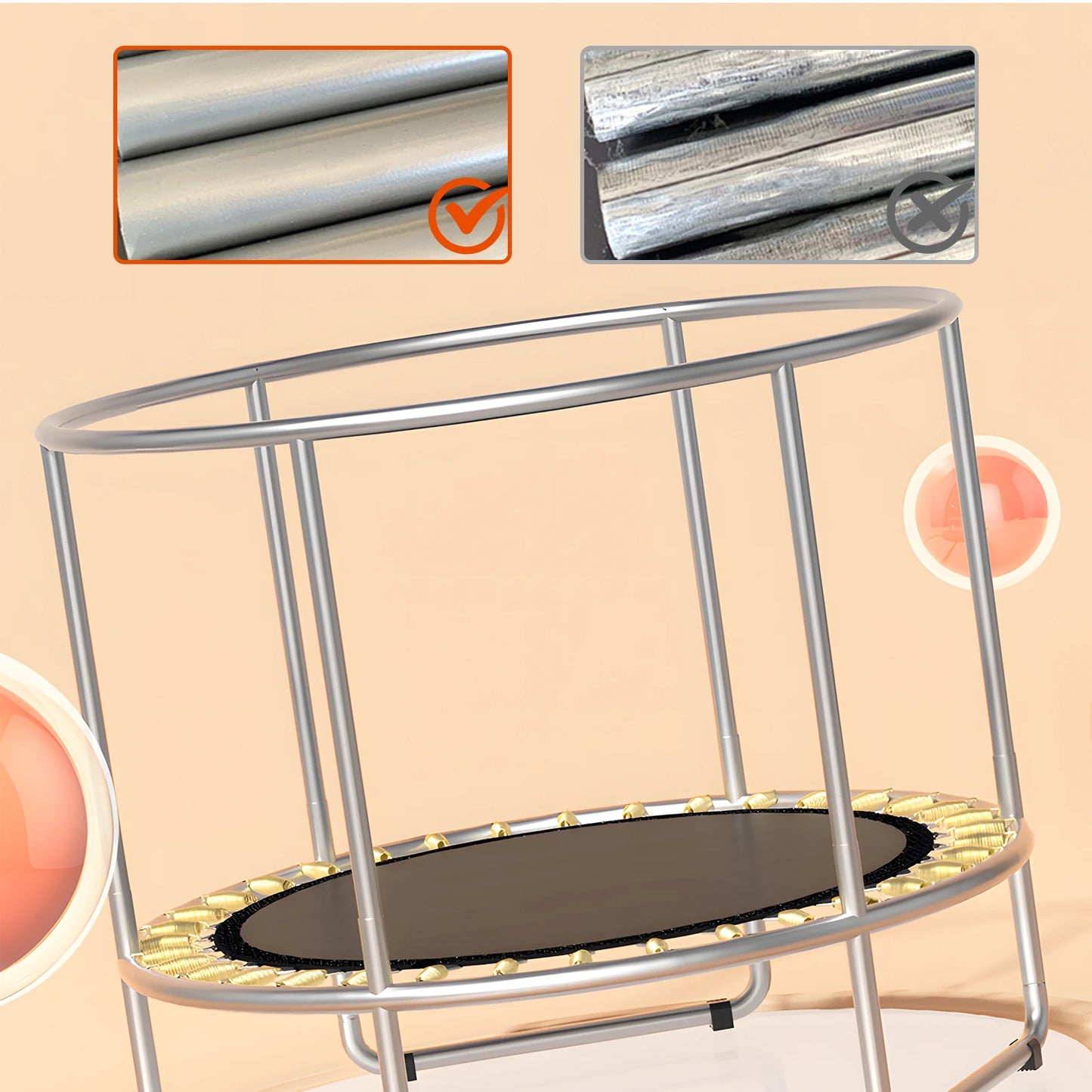 Indoor Trampoline For Kids 55 Inch Safety Enclosure