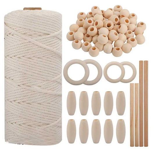 100m Cotton Rope Twisted Cord for DIY Crafts and Home Projects