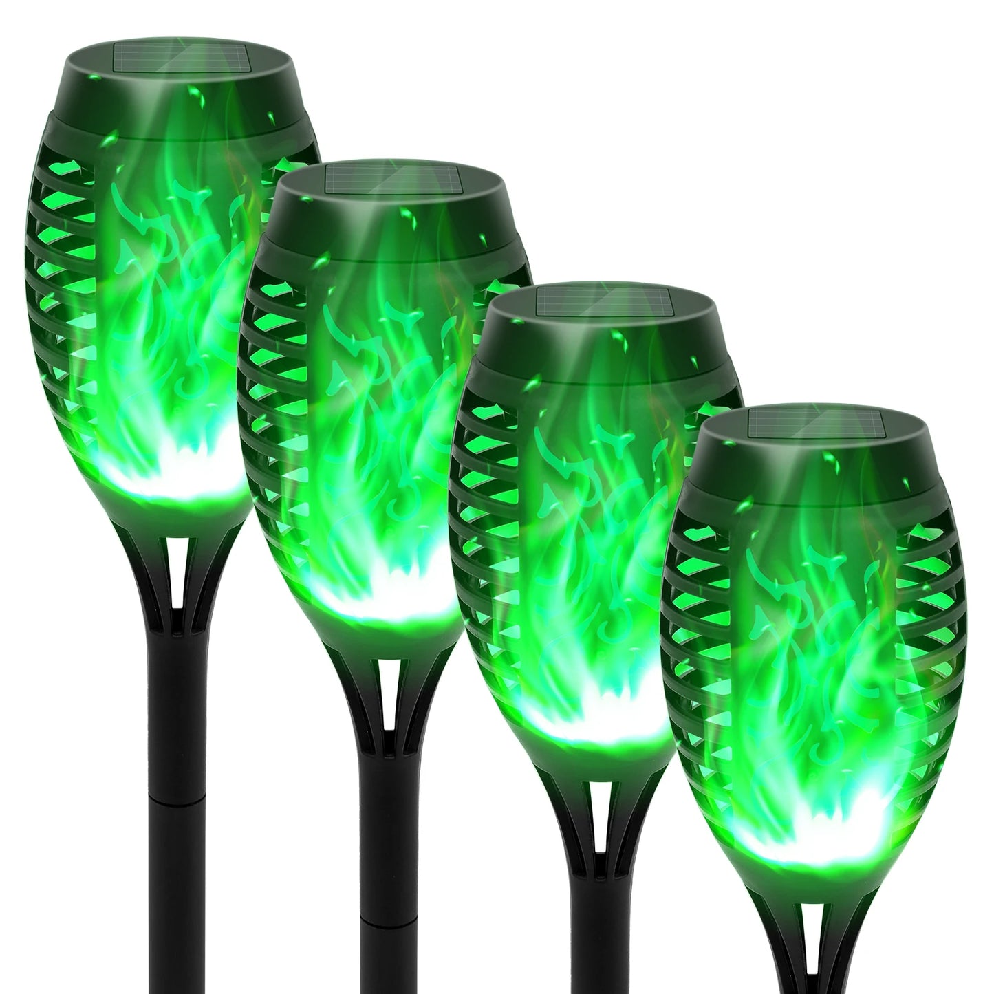 Green Solar Flame Light Outdoor Waterproof Torch for Garden