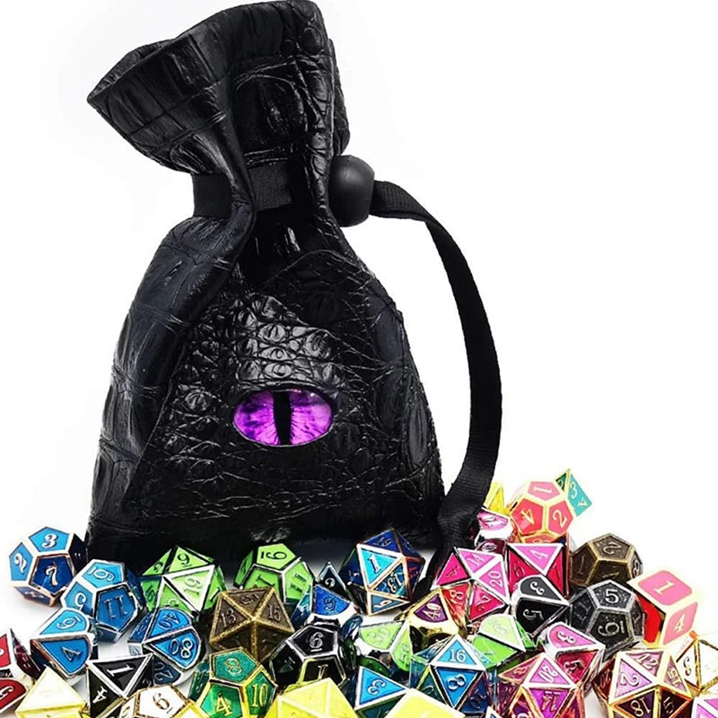 PU Leather Drawstring Dice Bag For DND Tarot Cards Storage