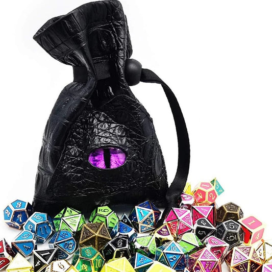 PU Leather Drawstring Dice Bag For DND Tarot Cards Storage