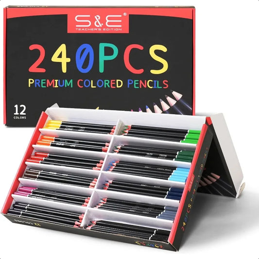240 Pieces Presharpened Colored Pencils Soft Core for Kids
