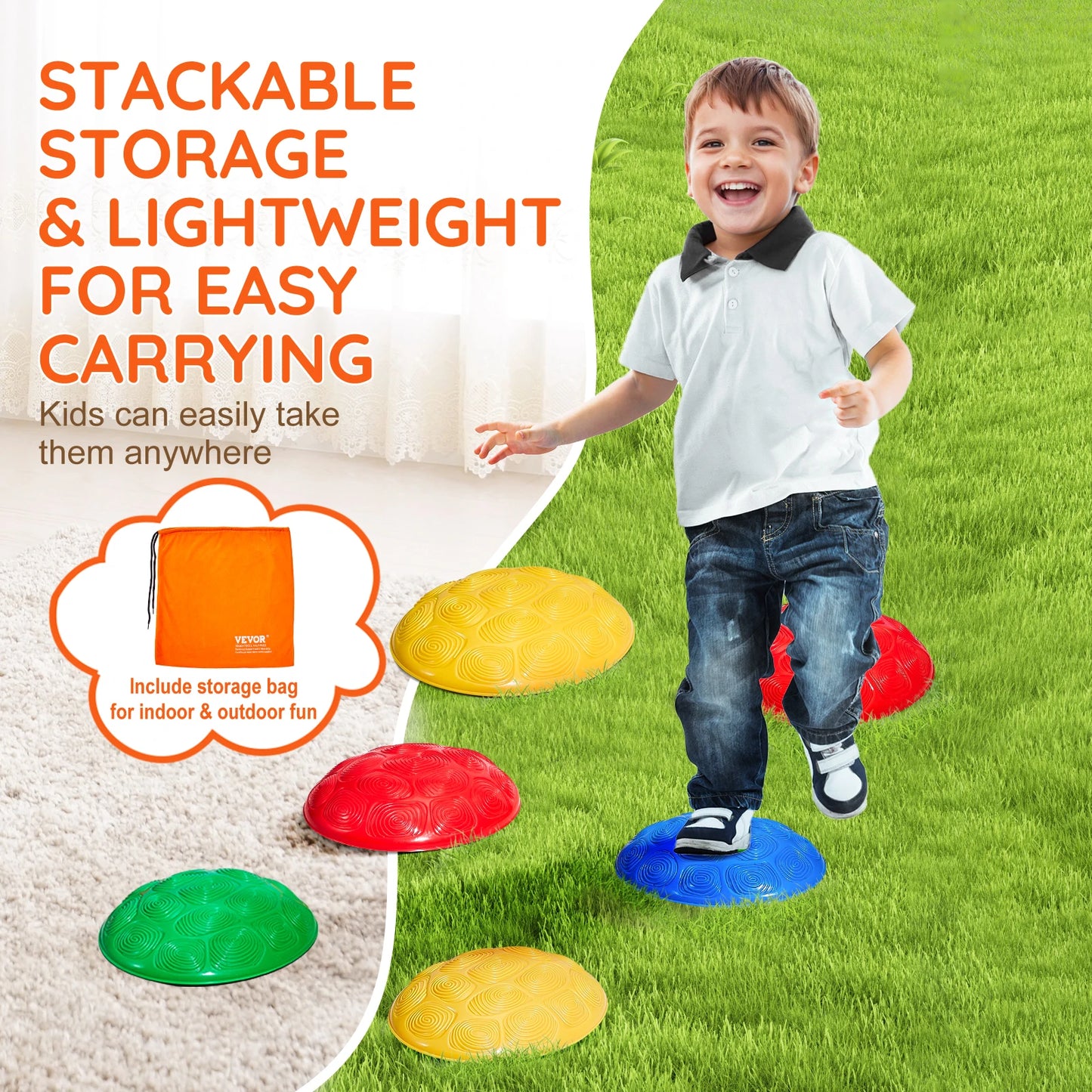 SucceBuy 6 Piece Kids Turtle Balance Stepping Stones