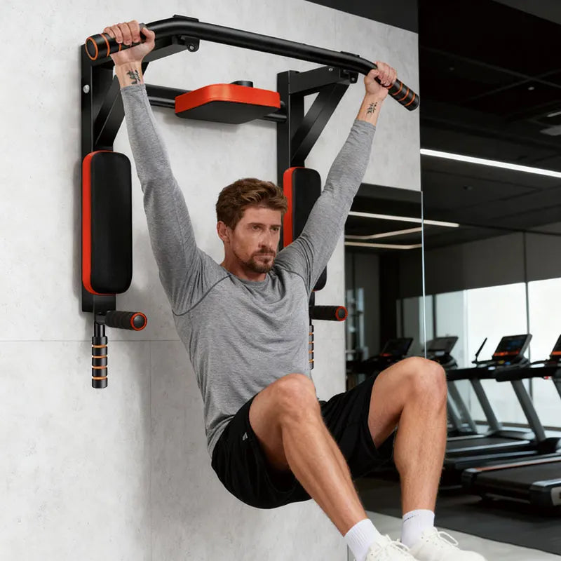 Wall Mounted Pull Up Bar And Dip Station Home Gym