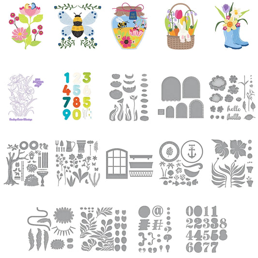 Elegant Flower Bud Sprig Metal Cutting Dies for DIY Crafts