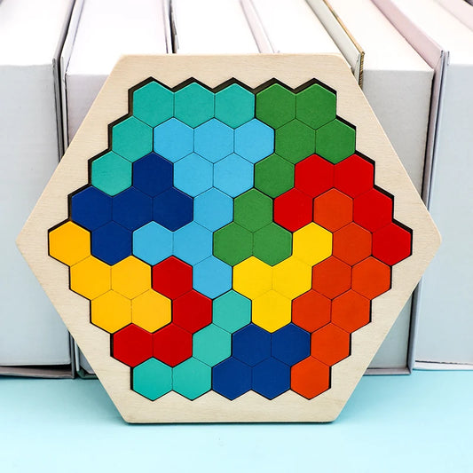 Colorful 3D Wooden Tangram Puzzle Toy For Kids Fun