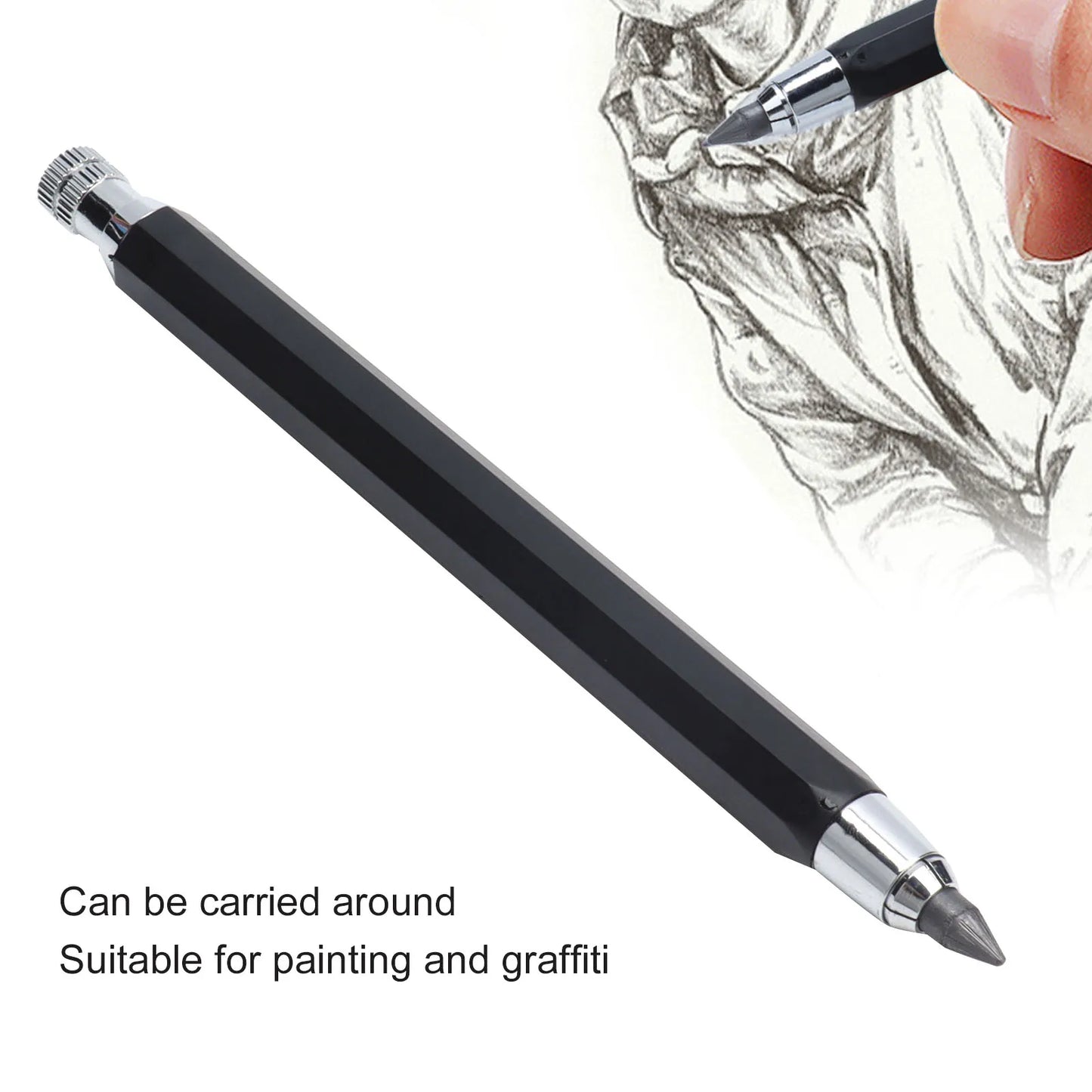 Portable Stainless Steel Mechanical Pencil for Artists and Graffiti
