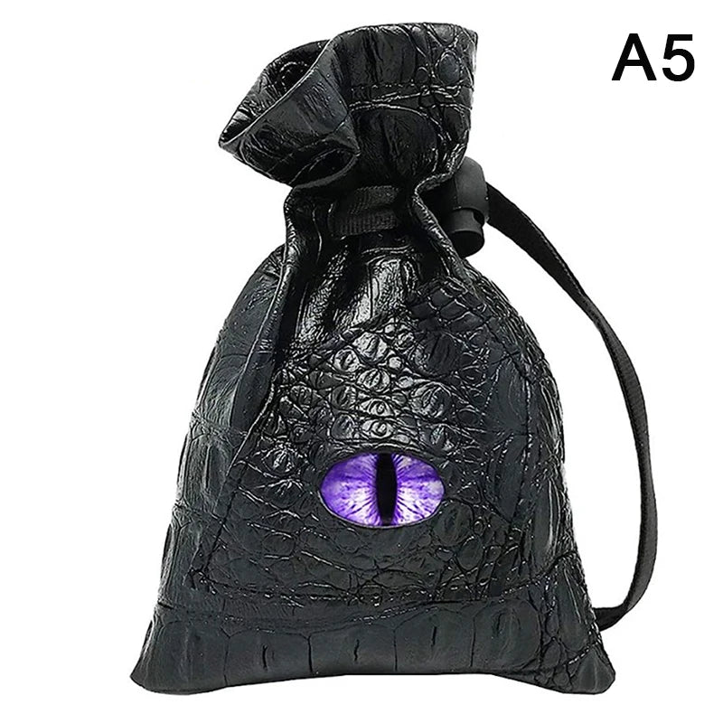 PU Leather Drawstring Dice Bag For DND Tarot Cards Storage
