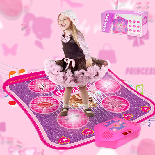 Portable LED Dance Mat For Kids Pink Princess Music