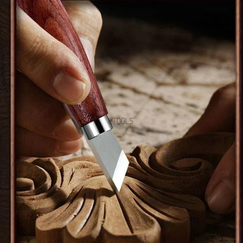 Carbon Steel Carving Knives With Walnut Handle Engraving Kit
