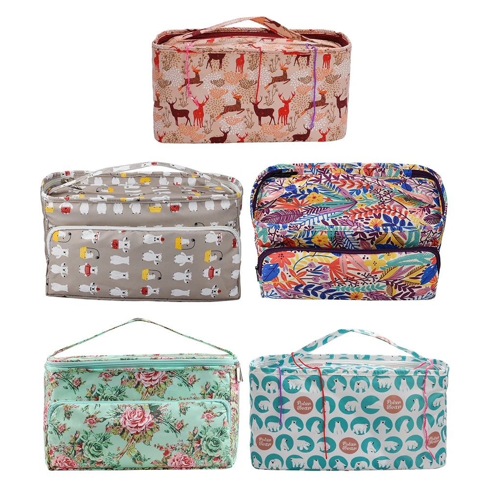 Colorful Wool Crochet Hook Storage Tote Bag Organizer Case