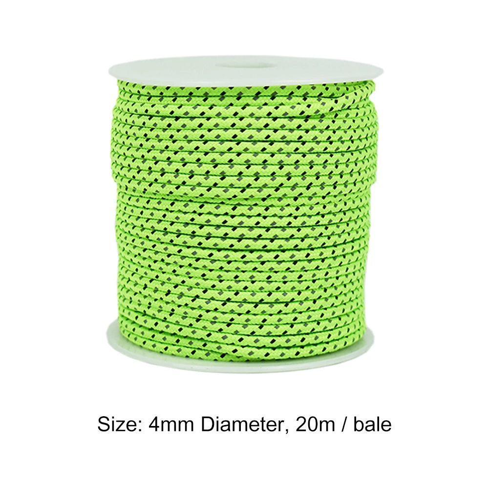 20m 4mm Survival Paracord Reflective Nylon Parachute Cord
