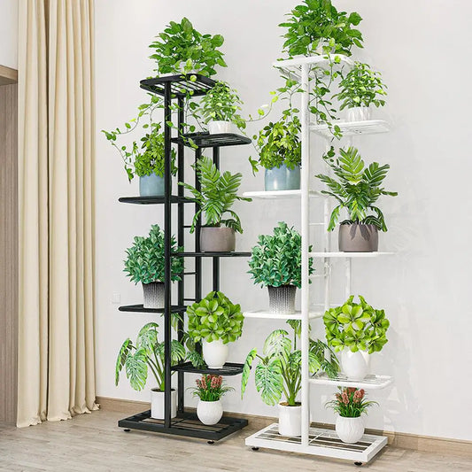 Metal 7 Tier Plant Stand 8 Pot Holder for Indoor and Outdoor Use
