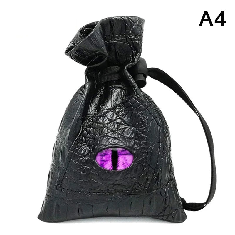 PU Leather Drawstring Dice Bag For DND Tarot Cards Storage