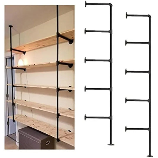 Industrial Wall Mount Iron Pipe Shelf Vintage Retro Storage 68 Inch