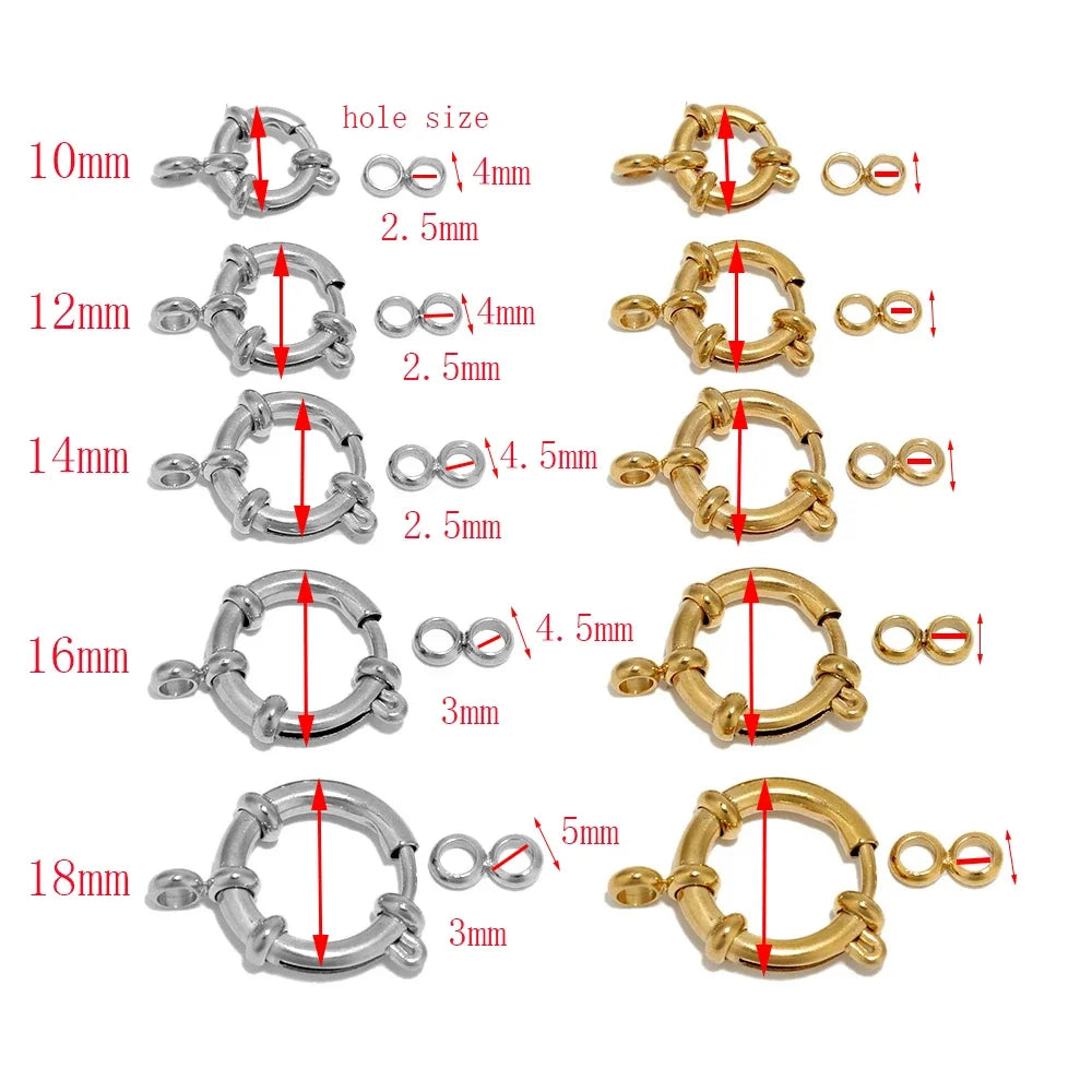 4pcs Gold Stainless Steel Spring Clasps for DIY Jewelry Making