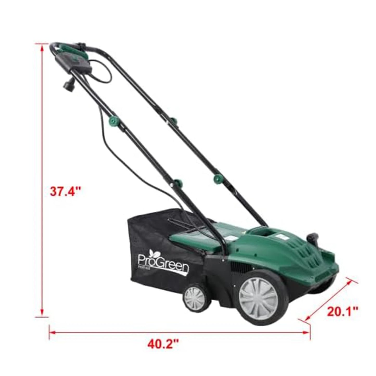 2-in-1 Electric Lawn Scarifier and Dethatcher with Bag