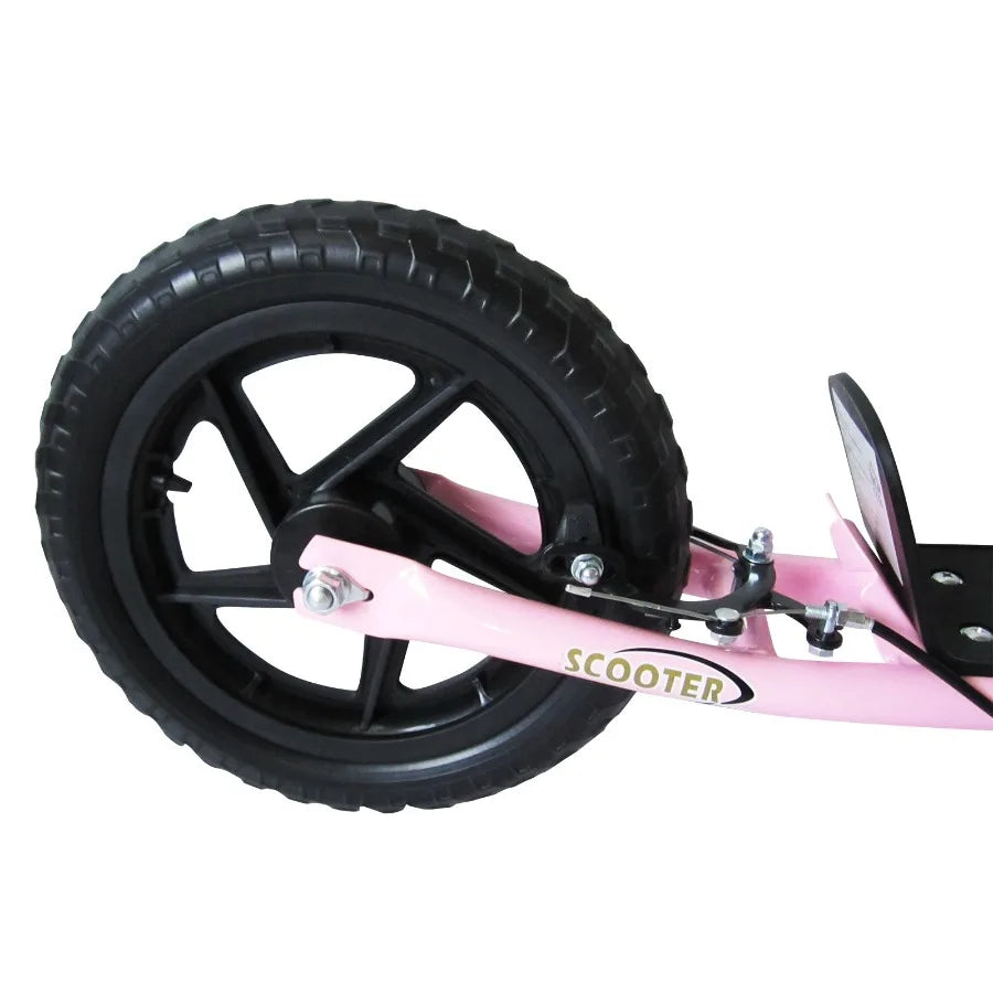 Homcom Pink Big Wheel Kick Scooter Adjustable Handlebar
