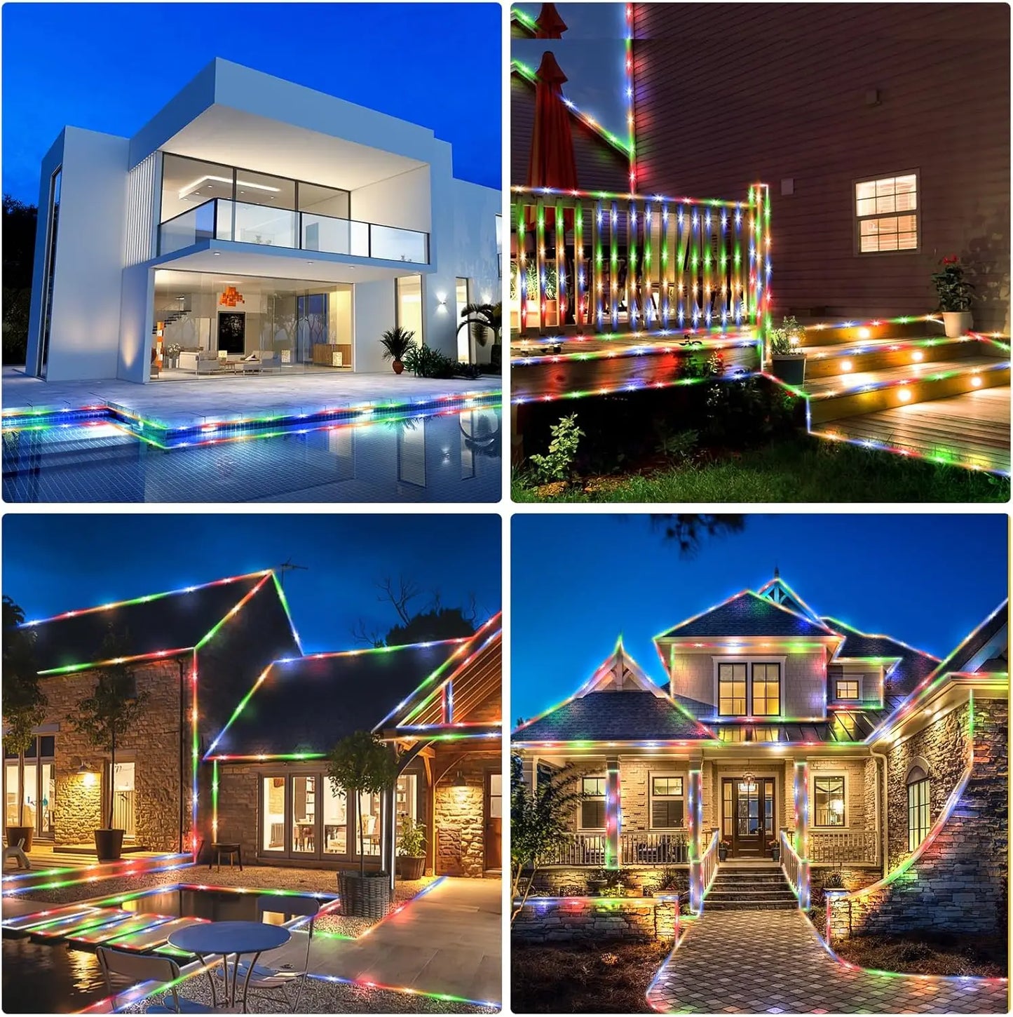 Solar Rope Lights 107ft 300LED Waterproof Outdoor String Lights