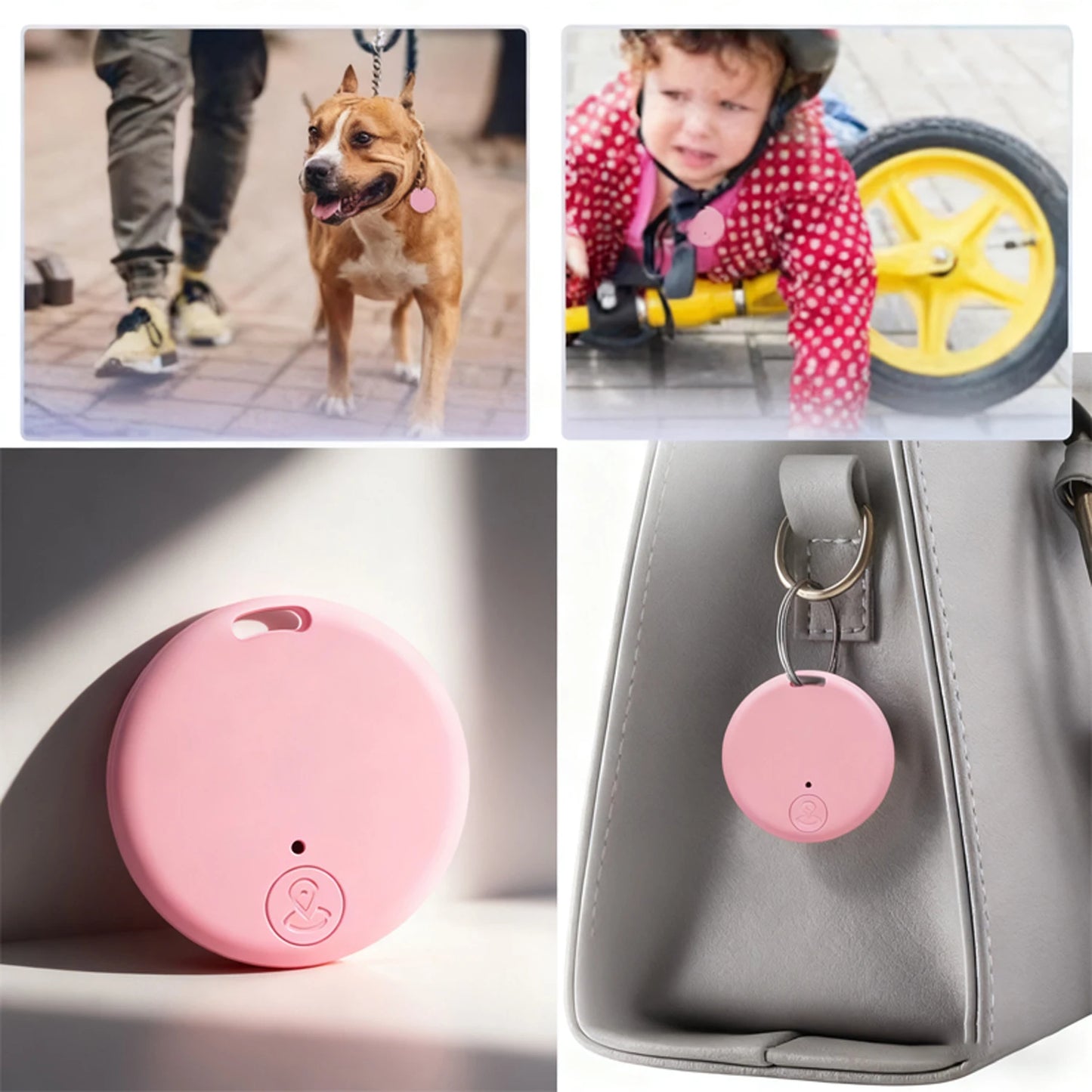 Round GPS Bluetooth Tracker Anti Lost Mini Smart Locator for Pets