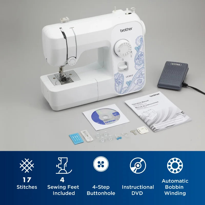 Brother LX3817 17 Stitch Portable Full Size Sewing Machine
