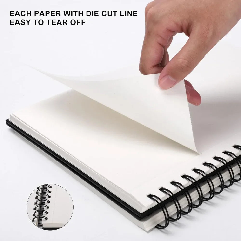 Hardcover Spiral Bound Sketchbook 8.5x11 Inch 80 Sheets