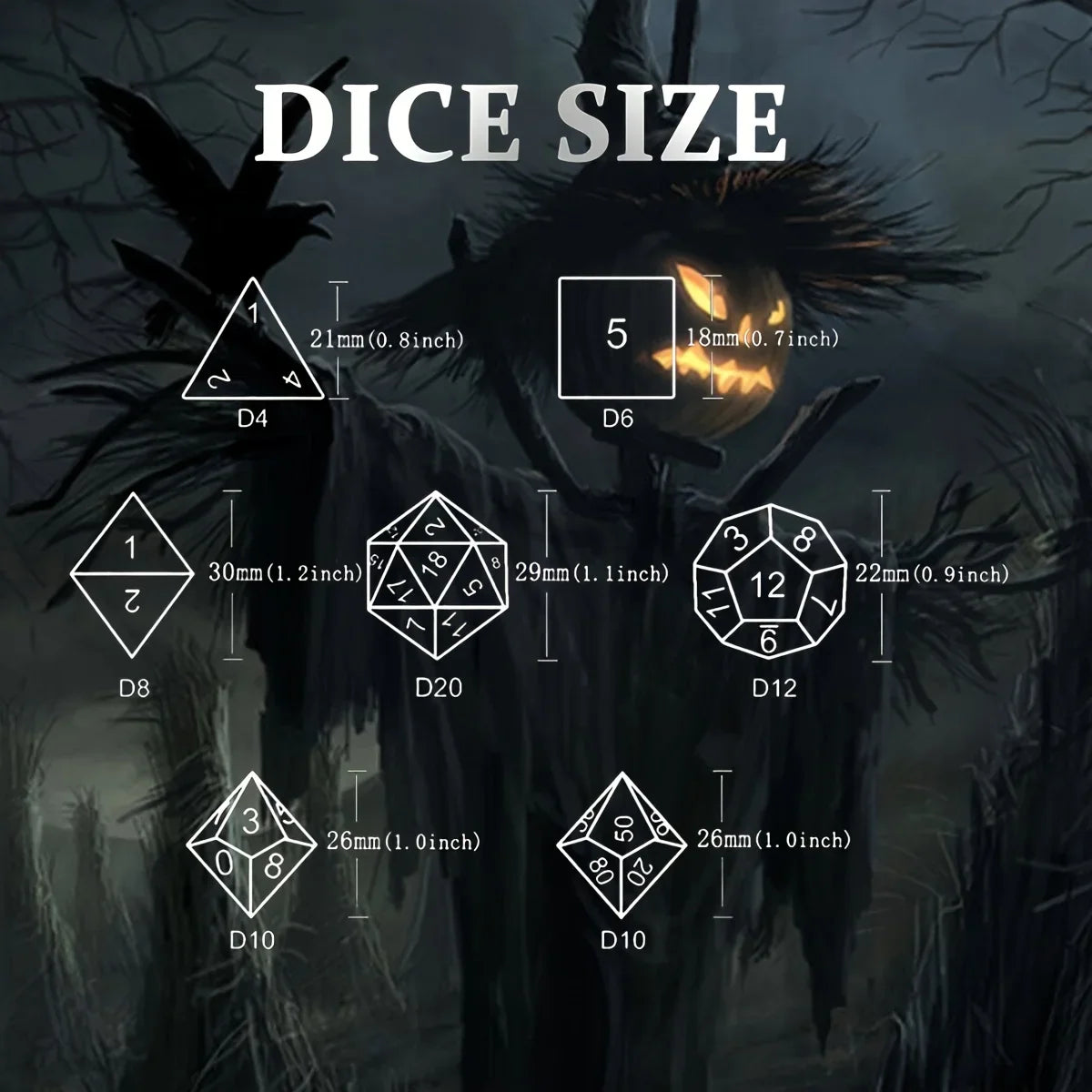 Metal Dice Set For DnD 7 Polyhedral Dice Holiday Gift