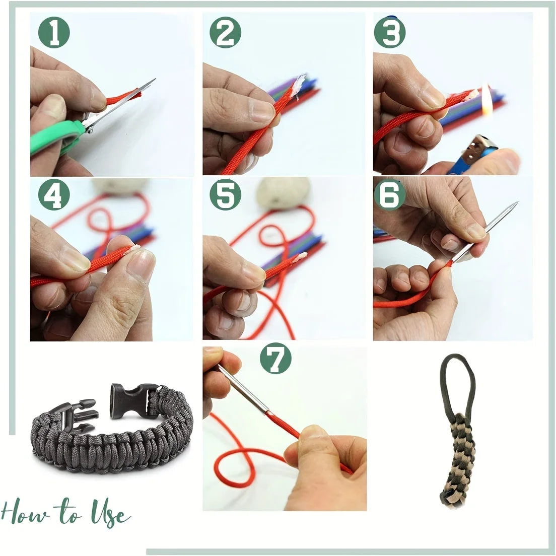 12pcs Stainless Steel Paracord Braid Needle Set for Crafting