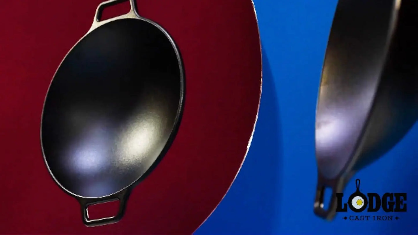 14 Inch Seasoned Cast Iron Wok for Modern Kitchens Design Forward