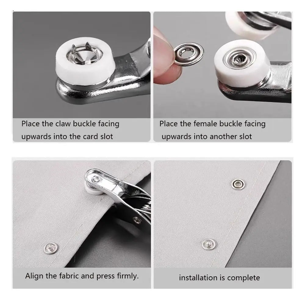 Aimunok 100 Sets Metal Snap Buttons With Press Pliers Kit