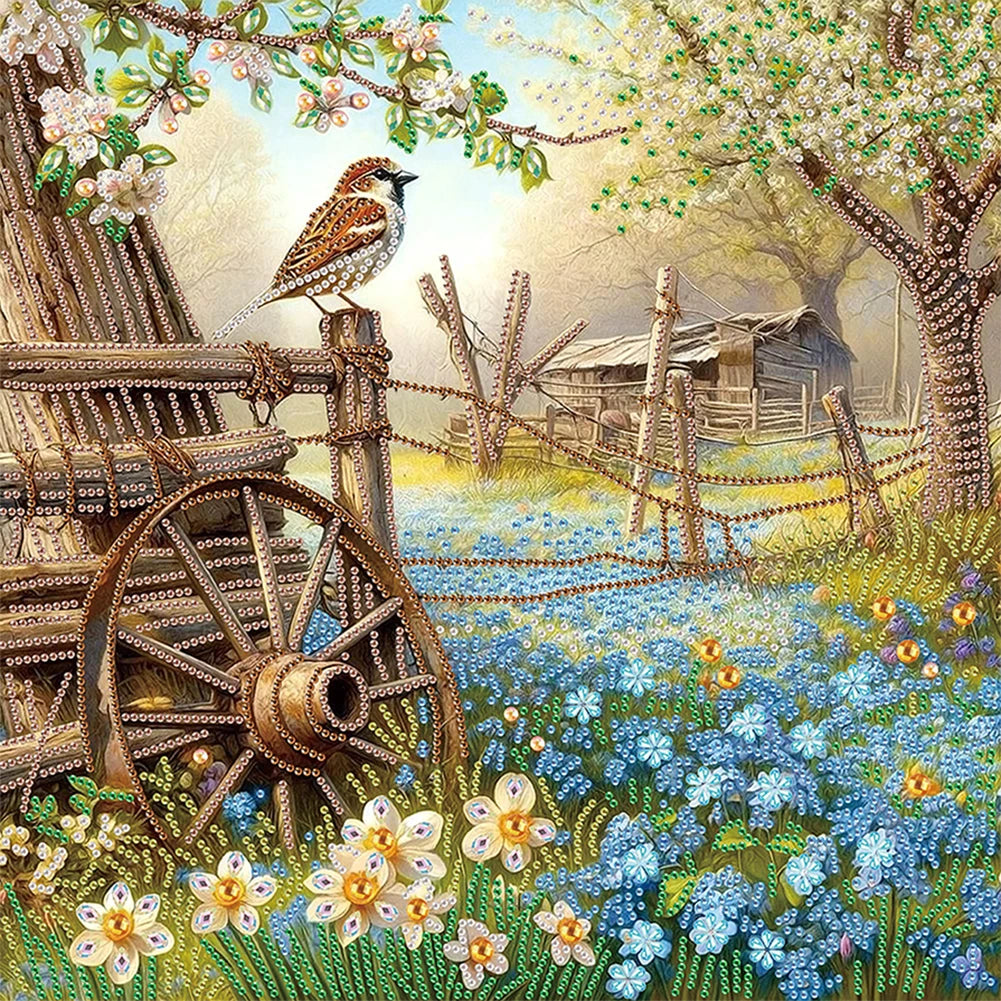 5D Diamond Painting Kit Village Landscape Partial Drill