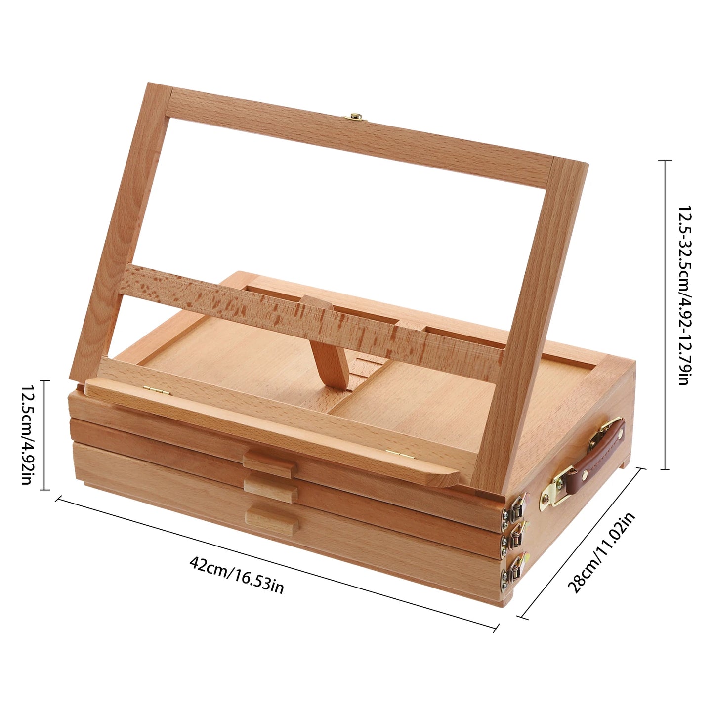 Wooden Painting Board Stand with 3 Drawers for Artists