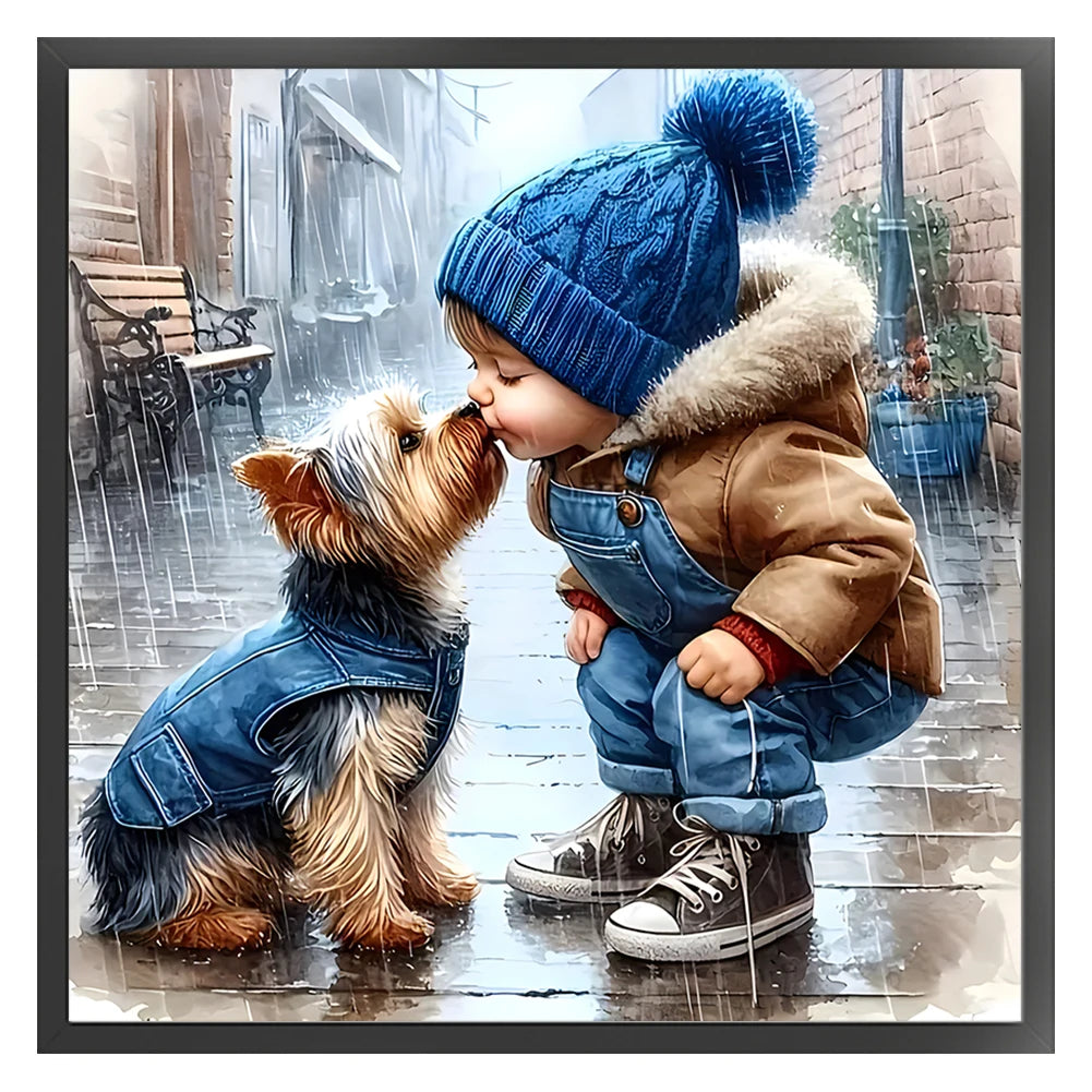 Full Embroidery Eco Cotton Thread Boy Cross Stitch Kit 40x40cm
