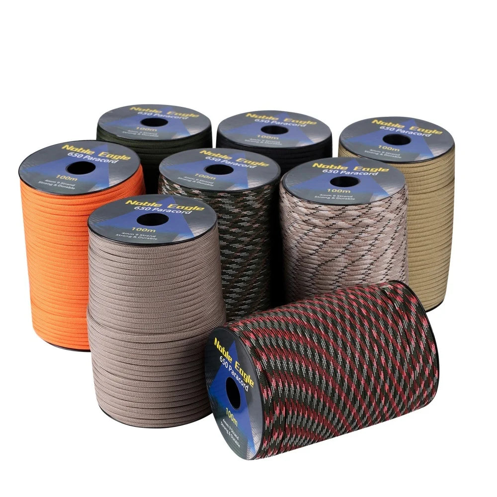 9 Strand 4mm Military Paracord 650lb Parachute Cord Camping