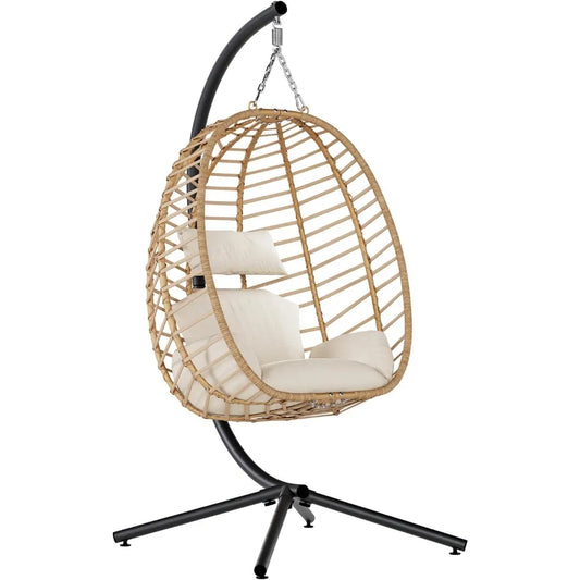 Egg Swing Chair with Stand for Indoor and Outdoor Relaxation